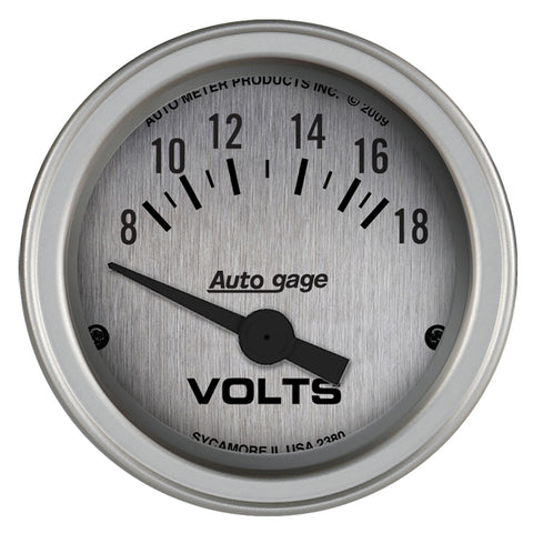 GAUGE CONSOLE, VOLTMETER, 2 1/16in, 18V, SLVR DIAL, SLVR BEZEL, AUTOGAGE