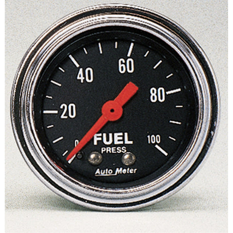 GAUGE, FUEL PRESSURE, 2 1/16in, 100PSI, MECHANICAL, TRADITIONAL CHROME