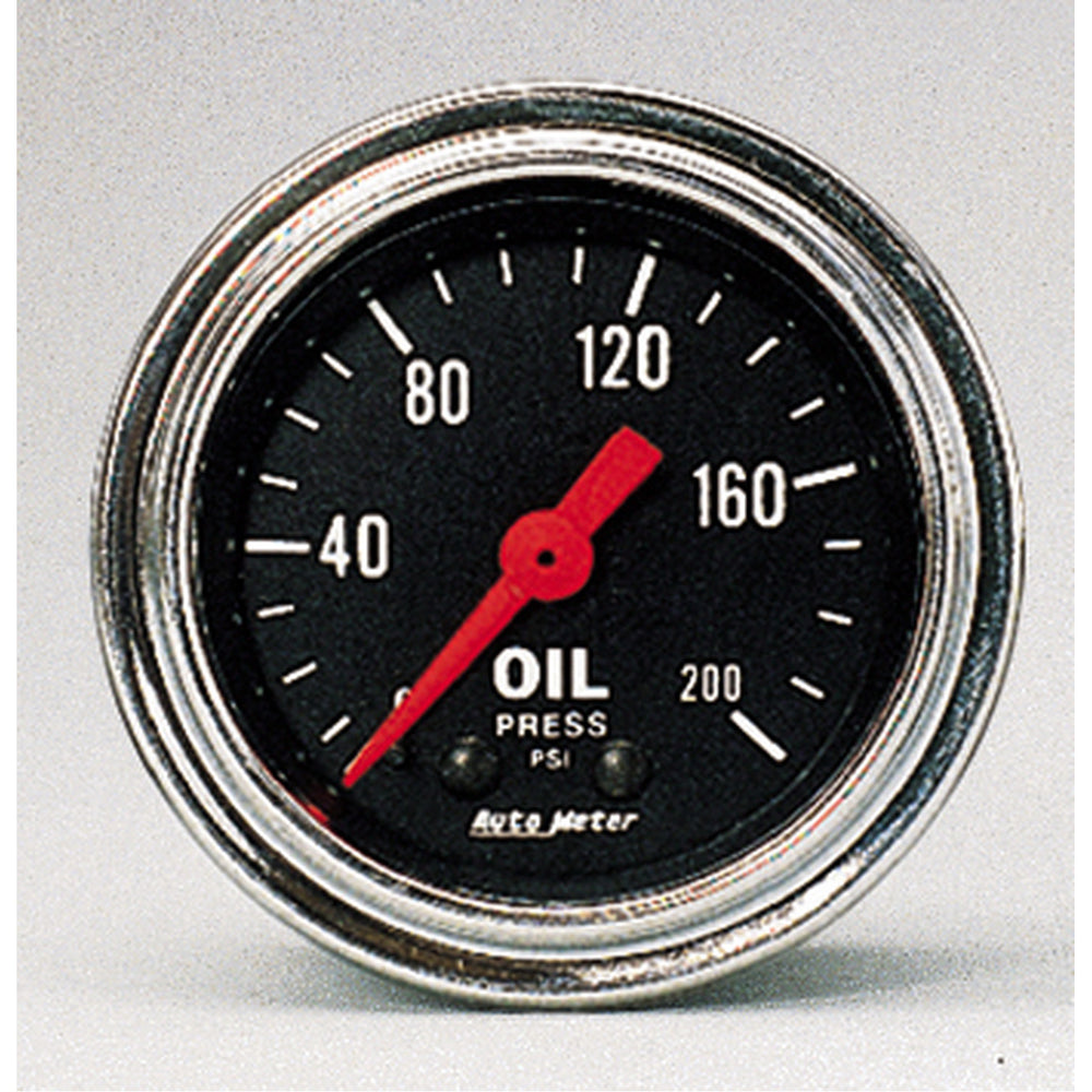 GAUGE, OIL PRESSURE, 2 1/16in, 200PSI, MECHANICAL, TRADITIONAL CHROME