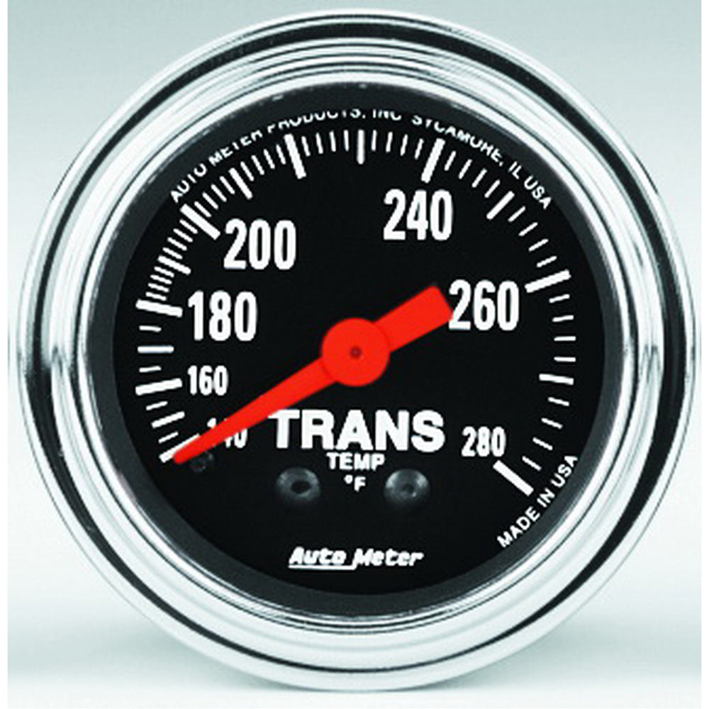 GAUGE, TRANS TEMP, 2 1/16in, 140-280?F, MECHANICAL, 8FT., TRADITIONAL CHROME