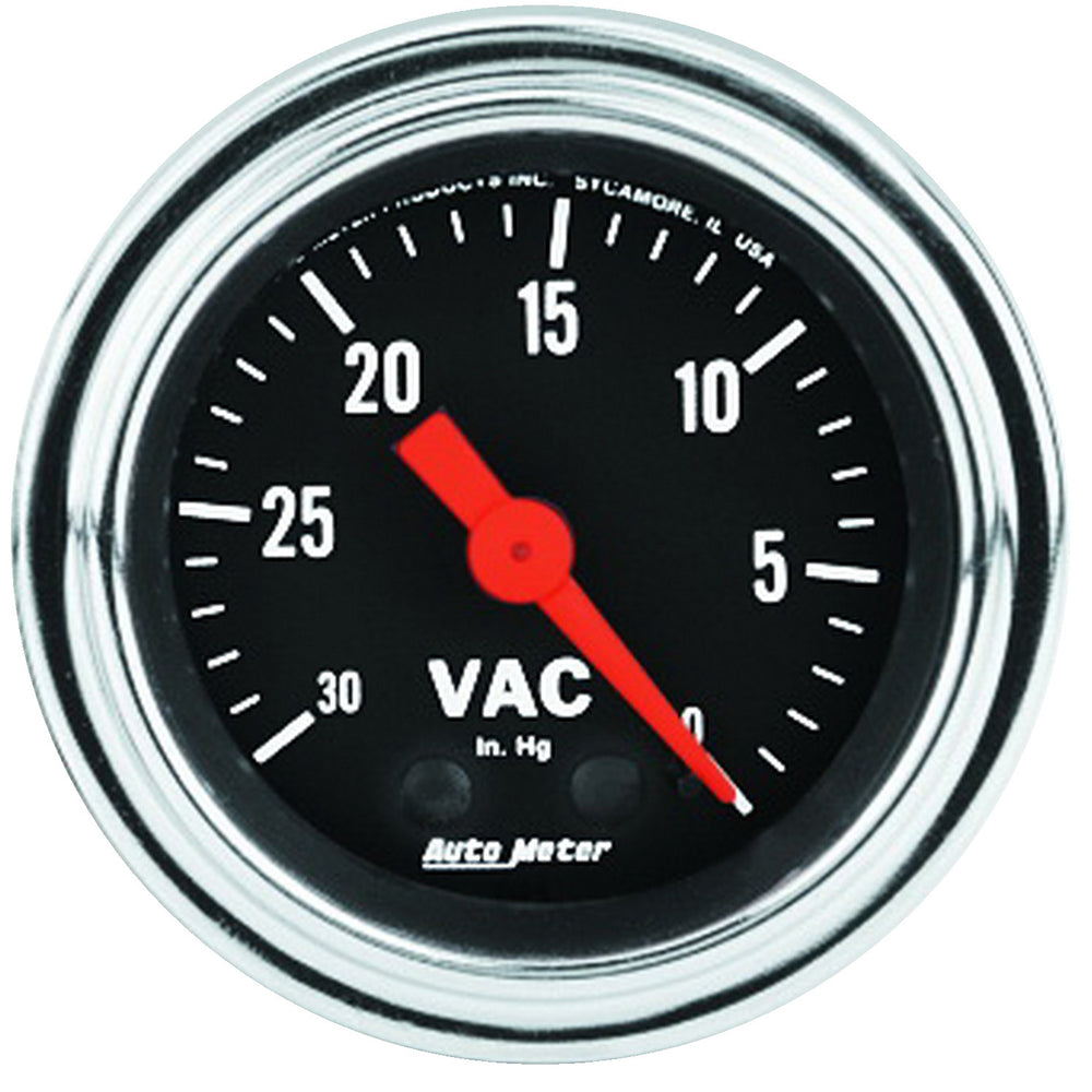 GAUGE, VACUUM, 2 1/16in, 30INHG, MECHANICAL, TRADITIONAL CHROME