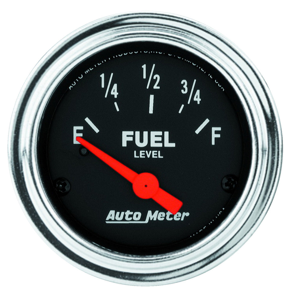 GAUGE, FUEL LEVEL, 2 1/16in, 0OE TO 90OF, ELEC, TRADITIONAL CHROME