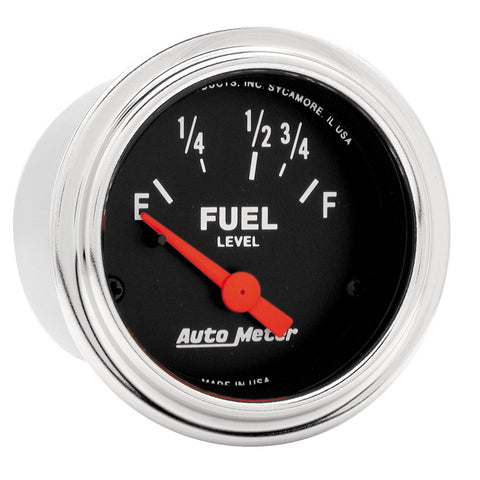 GAUGE, FUEL LEVEL, 2 1/16in, 73OE TO 10OF, ELEC, TRADITIONAL CHROME