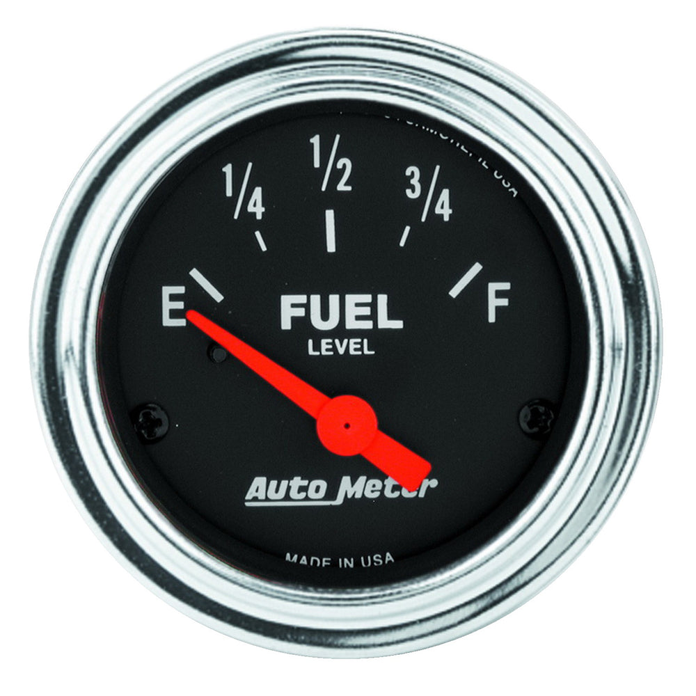 GAUGE, FUEL LEVEL, 2 1/16in, 0OE TO 30OF, ELEC, TRADITIONAL CHROME