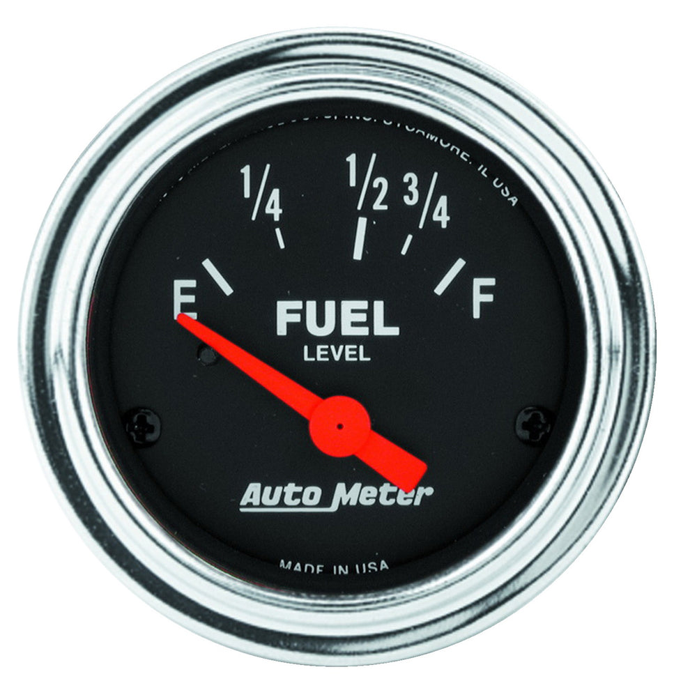 GAUGE, FUEL LEVEL, 2 1/16in, 16OE TO 158OF, ELEC, TRADITIONAL CHROME