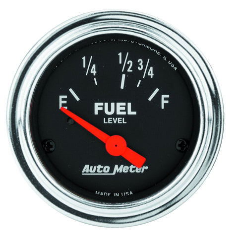 GAUGE, FUEL LEVEL, 2 1/16in, 16OE TO 158OF, ELEC, TRADITIONAL CHROME