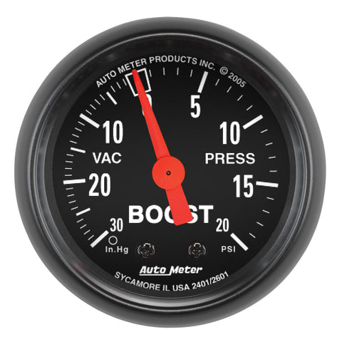 GAUGE, VAC/BOOST, 2 1/16in, 30INHG-20PSI, MECHANICAL, Z-SERIES