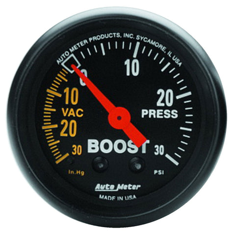 GAUGE, VAC/BOOST, 2 1/16in, 30INHG-30PSI, MECHANICAL, Z-SERIES
