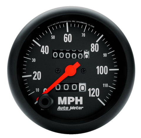 GAUGE, SPEEDOMETER, 3 3/8in, 120MPH, MECHANICAL, Z-SERIES
