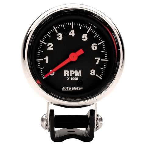 GAUGE, TACHOMETER, 2 5/8in, 8K RPM, PEDESTAL, TRADITIONAL CHROME