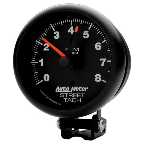 GAUGE, TACHOMETER, 3 3/4in, 8K RPM, PEDESTAL W/RED LINE, Z-SERIES