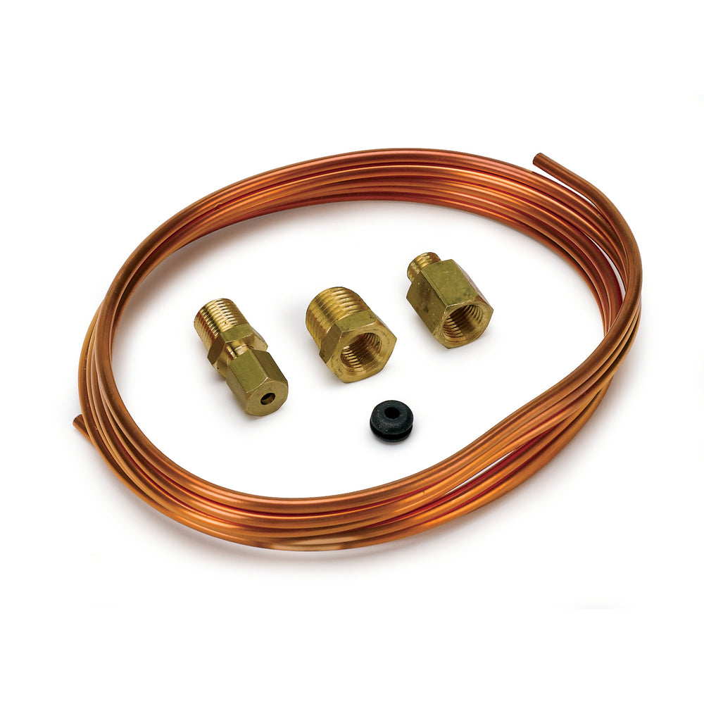 TUBING, COPPER, 1/8in, 6FT. LENGTH, INCL. 1/8in NPTF BRASS COMPRESSION FITTINGS