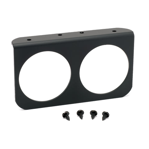 GAUGE MOUNTING PANEL, DUAL, 2 5/8in, BLACK, ALUMINUM
