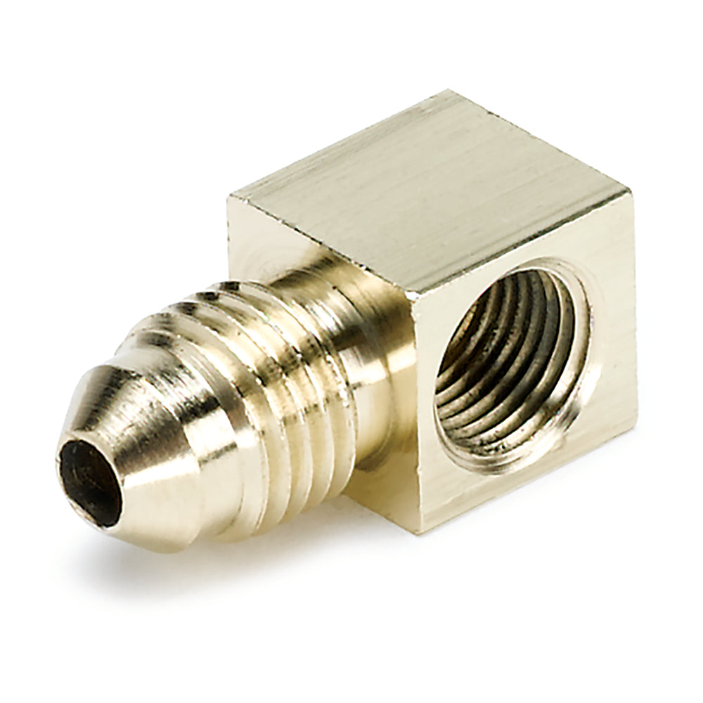 FITTING, ADAPTER, 90?, 1/8in NPTF FEMALE TO -4AN MALE, BRASS