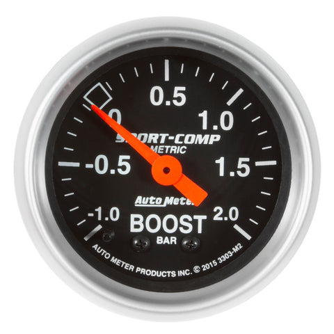 GAUGE, VAC/BOOST, 2 1/16in, -1 - +2 BAR, MECHANICAL, SPORT-COMP