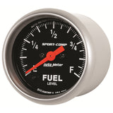 GAUGE, FUEL LEVEL, 2 1/16in, 0-280O PROGRAMMABLE, SPORT-COMP