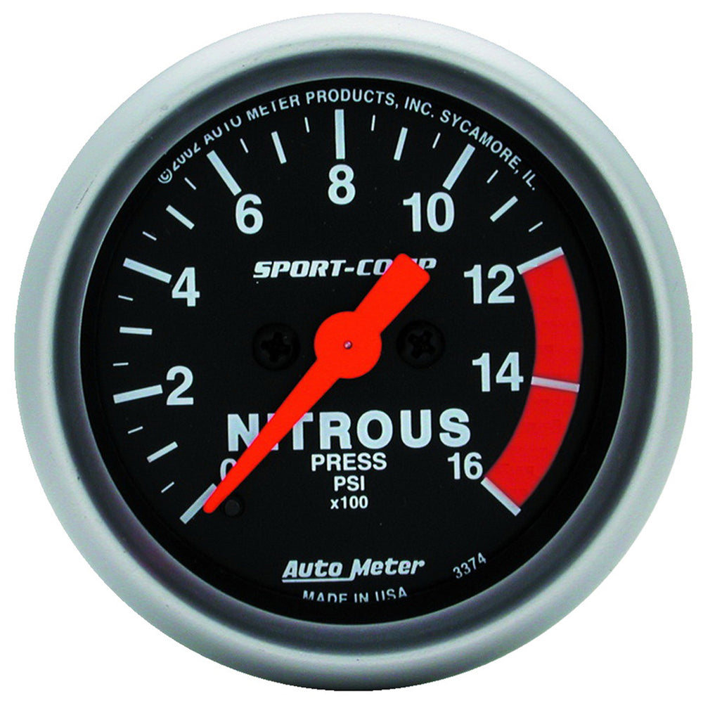 GAUGE, NITROUS PRESSURE, 2 1/16in, 1600PSI, DIGITAL STEPPER MOTOR, SPORT-COMP