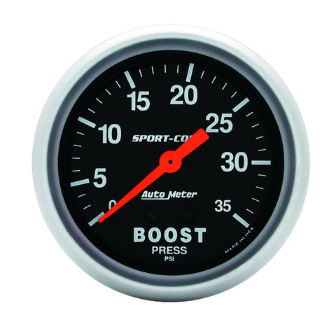 GAUGE, BOOST, 2 5/8in, 35PSI, MECHANICAL, SPORT-COMP
