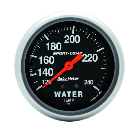 GAUGE, WATER TEMP, 2 5/8in, 120-240?F, MECHANICAL, SPORT-COMP