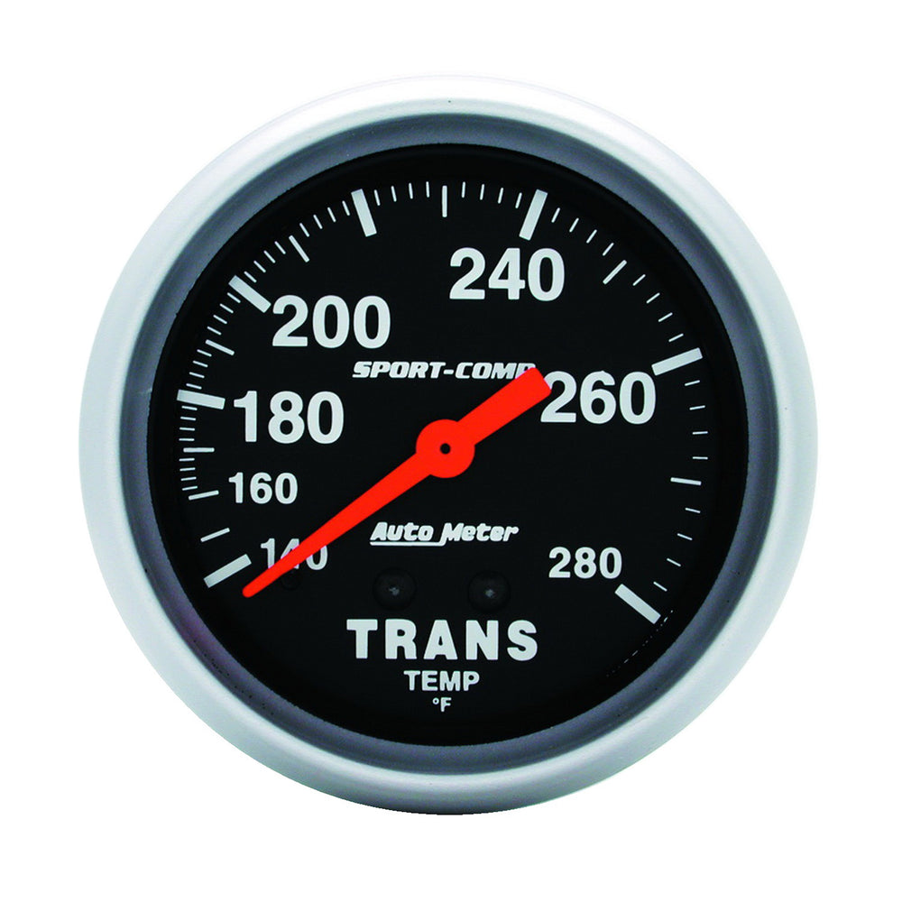 GAUGE, TRANSMISSION TEMP, 2 5/8in, 140-280?F, MECHANICAL, 8FT., SPORT-COMP