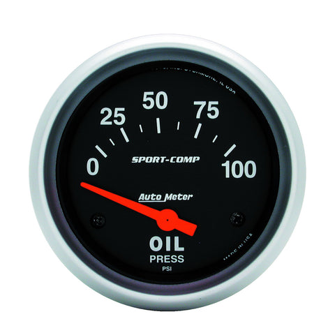 GAUGE, OIL PRESSURE, 2 5/8in, 100PSI, ELECTRIC, SPORT-COMP