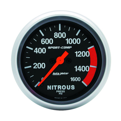 GAUGE, NITROUS PRESS, 2 5/8in, 1600PSI, DIGITAL STEPPER MOTOR, SPORT-COMP