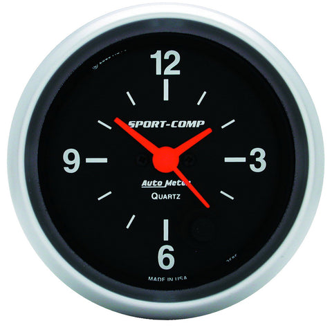 GAUGE, CLOCK, 2 5/8in, 12HR, ANALOG, SPORT-COMP