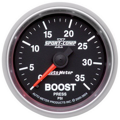 GAUGE, BOOST, 2 1/16in, 35PSI, MECHANICAL, SPORT-COMP II