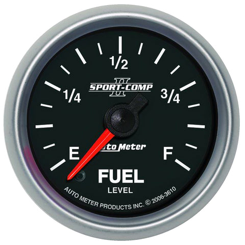 GAUGE, FUEL LEVEL, 2 1/16in, 0-280O PROGRAMMABLE, SPORT-COMP II