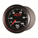 GAUGE, OIL PRESSURE, 2 1/16in, 100PSI, MECHANICAL, GM BOWTIE BLACK