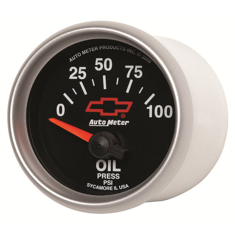 GAUGE, OIL PRESSURE, 2 1/16in, 100PSI, ELECTRIC, GM BOWTIE BLACK