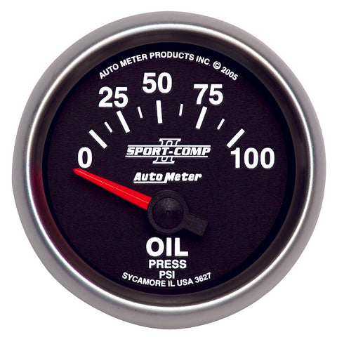 GAUGE, OIL PRESSURE, 2 1/16in, 100PSI, ELECTRIC, SPORT-COMP II