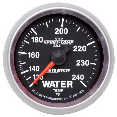 GAUGE, WATER TEMP, 2 1/16in, 120-240?F, MECHANICAL, SPORT-COMP II