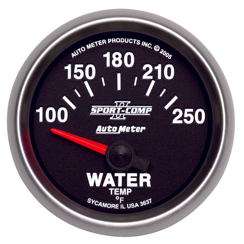 GAUGE, WATER TEMP, 2 1/16in, 100-250?F, ELECTRIC, SPORT-COMP II