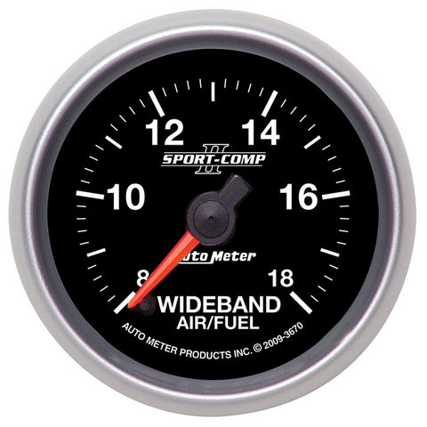 GAUGE, AIR/FUEL RATIO-WIDEBAND, ANALOG, 2 1/16in, 8:1-18:1, STPR MTR, SC II