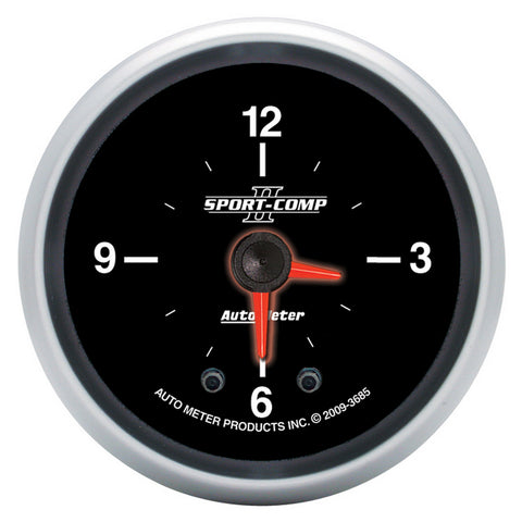 GAUGE, CLOCK, 2 1/16in, 12HR, ANALOG, SPORT-COMP II