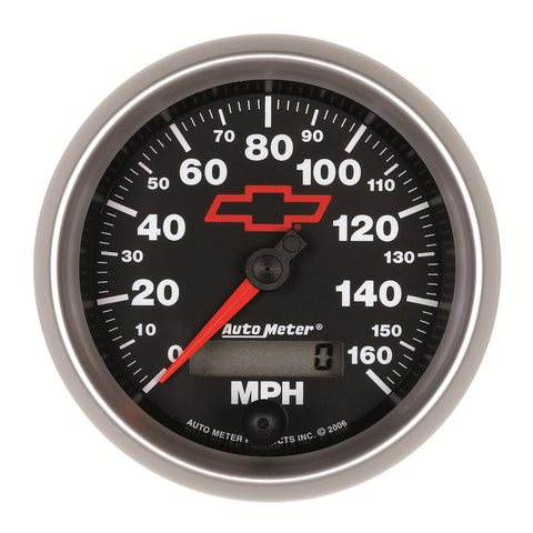 GAUGE, SPEEDOMETER, 3 3/8in, 160MPH, ELEC. PROGRAMMABLE, GM BOWTIE BLACK