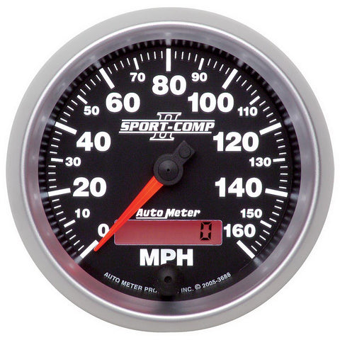 GAUGE, SPEEDOMETER, 3 3/8in, 160MPH, ELEC. PROGRAMMABLE, SPORT-COMP II
