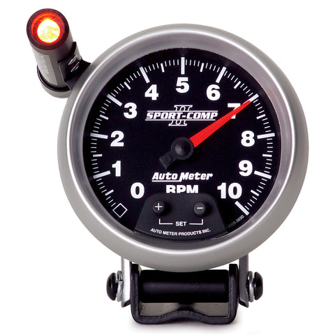 GAUGE, TACHOMETER, 3 3/4in, 10K RPM, PEDESTAL W/ EXT. QUICK-LITE, SPORT-COMP II