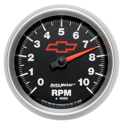 GAUGE, TACHOMETER, 3 3/8in, 10K RPM, IN-DASH, GM BOWTIE BLACK