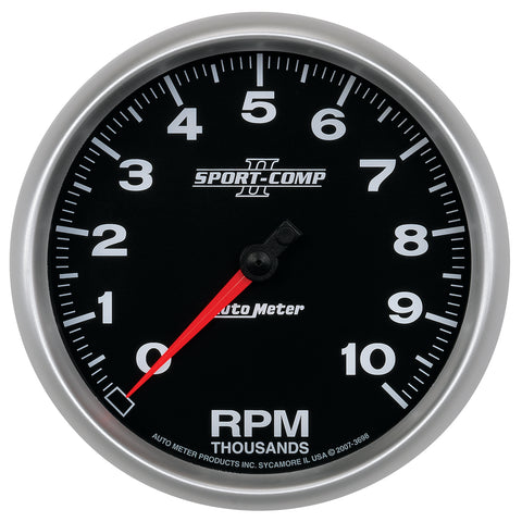 GAUGE, TACHOMETER, 5in, 10K RPM, IN-DASH, SPORT-COMP II