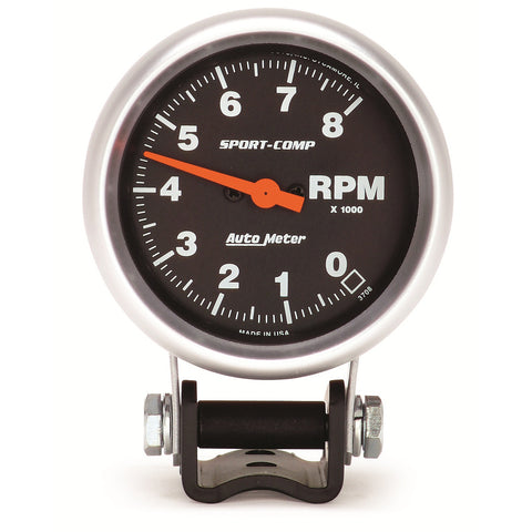 GAUGE, TACHOMETER, 2 5/8in, 8K RPM, PEDESTAL, SPORT-COMP