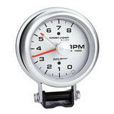 GAUGE, TACHOMETER, 3 3/4in, 8K RPM, PEDESTAL W/ RED LINE, ULTRA-LITE