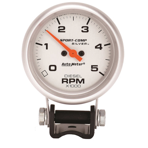 GAUGE, TACHOMETER (DIESEL), 2 5/8in, 5K RPM, PEDESTAL, ULTRA-LITE