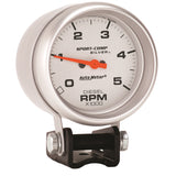 GAUGE, TACHOMETER (DIESEL), 2 5/8in, 5K RPM, PEDESTAL, ULTRA-LITE