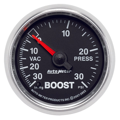 GAUGE, VAC/BOOST, 2 1/16in, 30INHG-30PSI, MECHANICAL, GS
