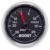 GAUGE, VAC/BOOST, 2 1/16in, 30INHG-20PSI, MECHANICAL, GS