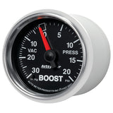 GAUGE, VAC/BOOST, 2 1/16in, 30INHG-20PSI, MECHANICAL, GS