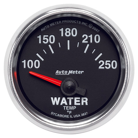 GAUGE, WATER TEMP, 2 1/16in, 100-250?F, ELECTRIC, GS