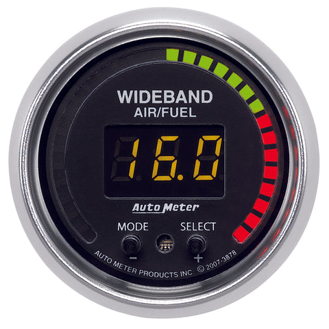 GAUGE, AIR/FUEL RATIO-PRO, 2 1/16in, 10:1-20:1, DIGITAL W/ PEAK & WARN, GS